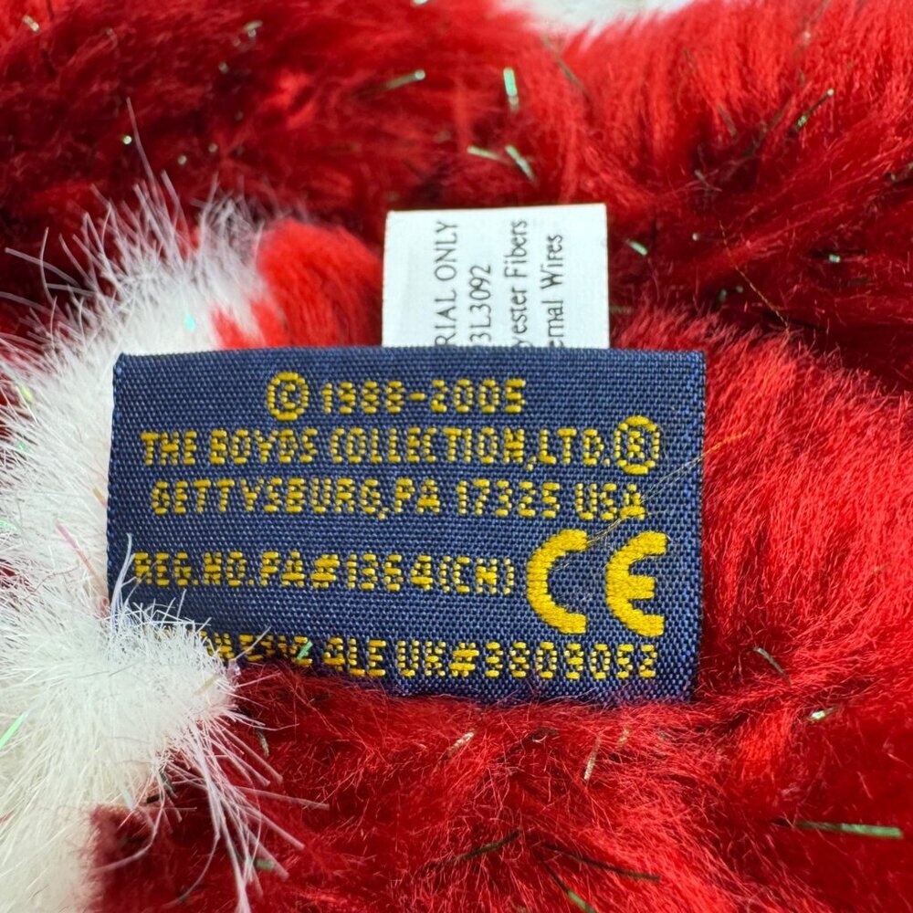Boyds Bear Santa Bearhugs Articulated Stuffed Teddy Bear Christmas Glitter VTG - Picture 7 of 11
